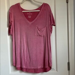 American Eagle Outfitters Soft Pink V-Neck Tee